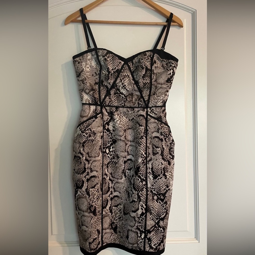 BCBG MAXAZRIA Shana Snake Print Dress